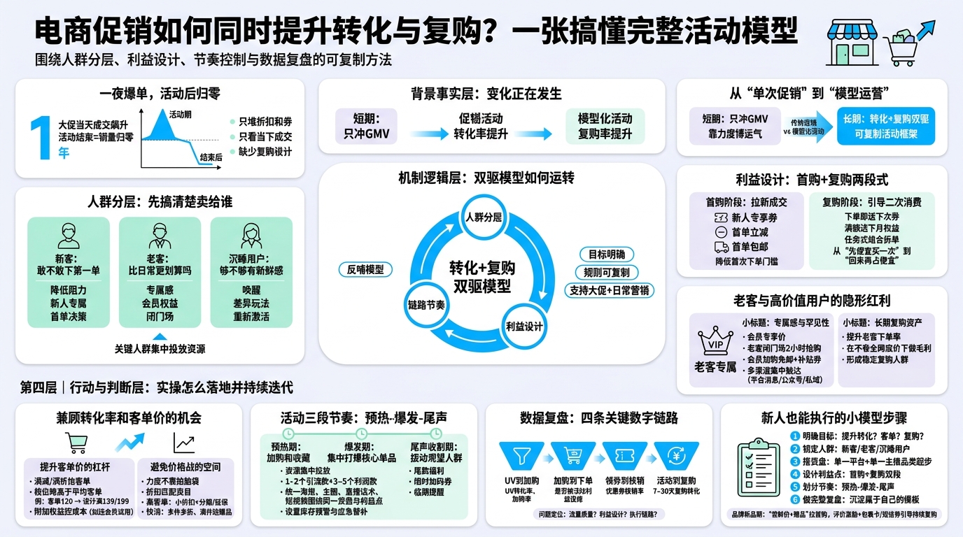 电商平台促销活动怎么策划？一套可复制的转化与复购模型