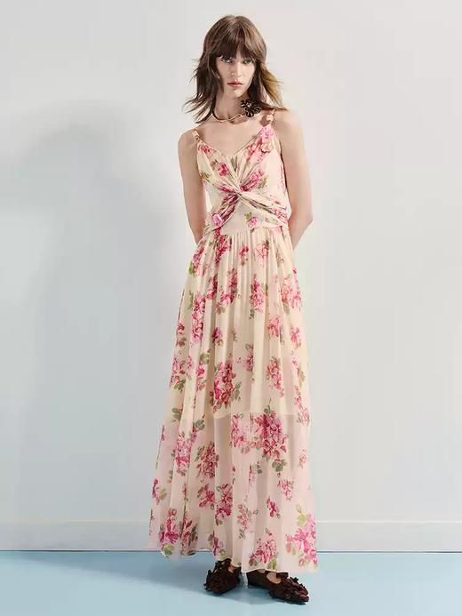 玛克门店发货：浪漫度假印花扭结背心吊带连衣裙货号：MC86DR268 商品图2