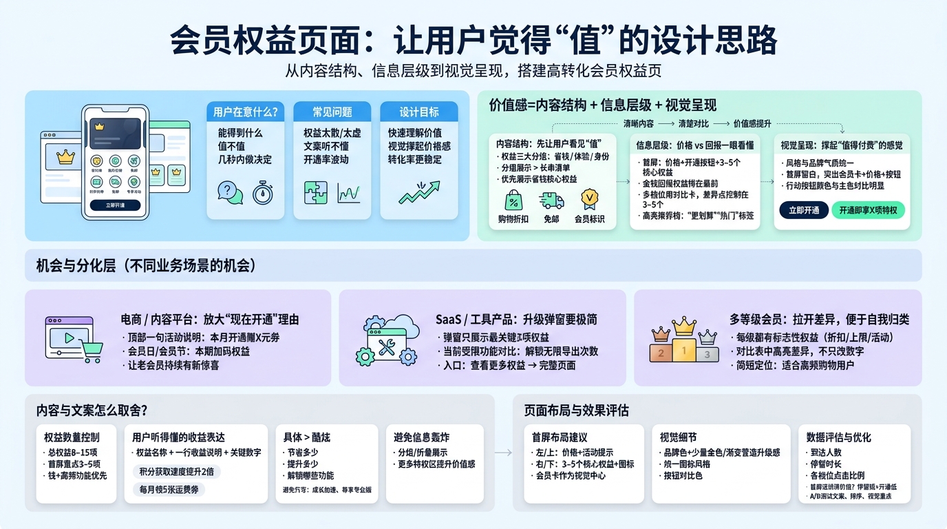 会员权益页面怎么设计更有吸引力？
