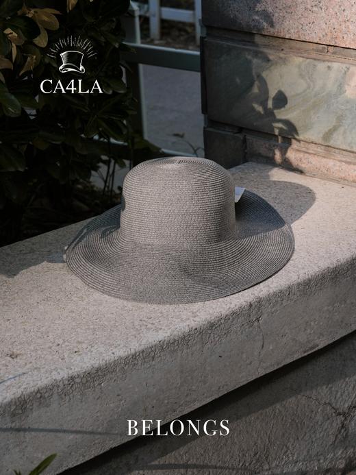 在途4周到｜CA4LA-ULLICA 2-灰色 缎带 草帽 遮阳帽［日本设计师］ 商品图1