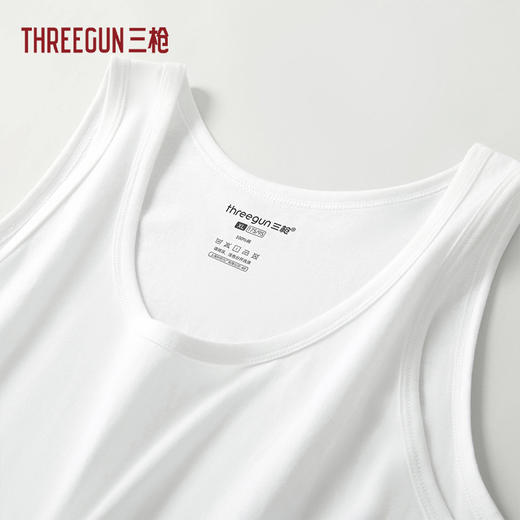 Threegun三枪 高支新疆长绒棉圆领男士背心-T30010A01 商品图5