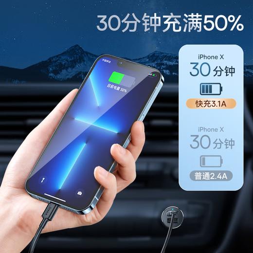 Baseus/倍思 高效一拖二车载充电器 双拓展点烟器80W+双USB 3.1A 商品图3
