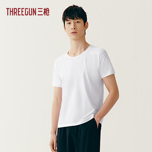 【次品】Threegun三枪 舒肤棉精漂汗布圆领男衫-20603A011 商品图2