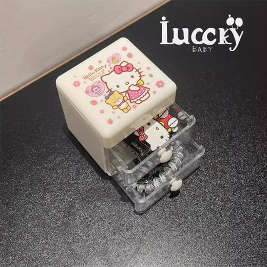 美国 Hello Kitty 迷你抽屉式收纳柜 小物件储物 双层首饰整理盒 商品图3