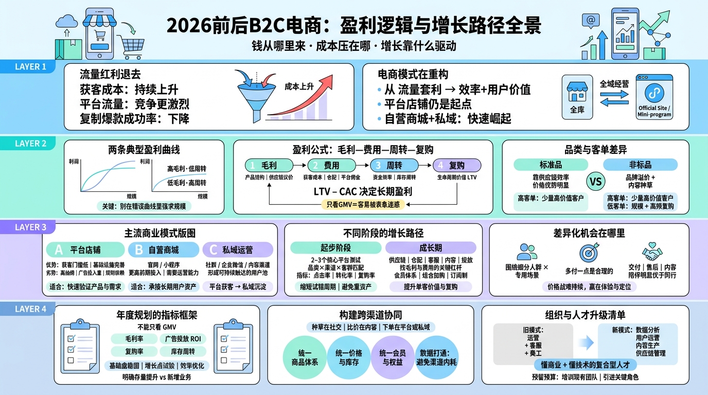 B2C电商的核心盈利逻辑是什么？
