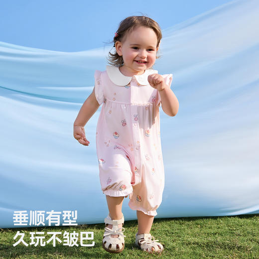 贝肽斯[莫代尔]婴儿衣服夏季薄款无袖连体衣婴幼儿女宝宝外出服 商品图5