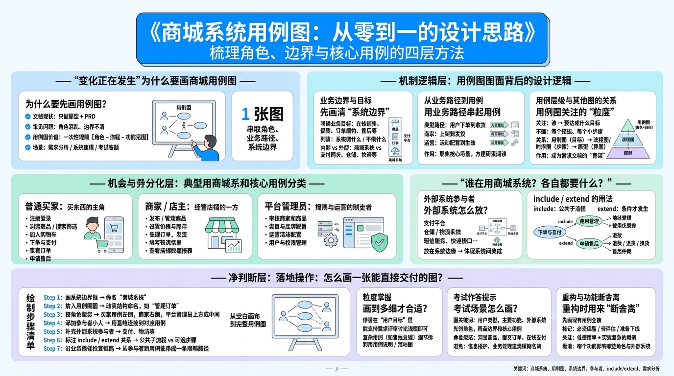 一、画商城用例图前，要先想清哪些问题？