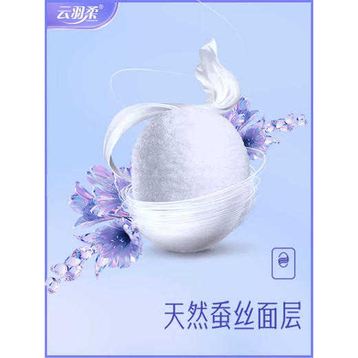 云羽柔 蚕丝艾护卫生巾 云呼吸养护卫生巾 棉柔亲肤透气 夜用+日用 12盒 商品图2