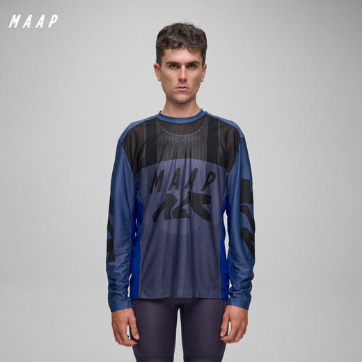 MAAP 男女同款 ALT_ROAD系列 Air Mesh LS Tee 长袖网眼T恤 灰蓝色 商品图0