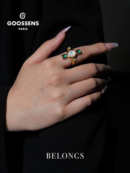 北京仓｜Goossens Paris-Lagune-绿色 十字 岩石水晶 戒指［法国设计师］ 商品图0