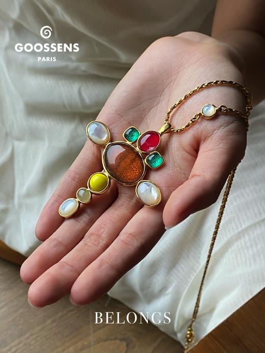 北京仓｜Goossens Paris-Lagune-多宝 十字 岩石水晶 吊坠 项链［法国设计师］ 商品图1