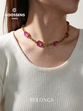 北京仓｜Goossens Paris-Cabochons-粉红系宝石 项链［法国设计师］