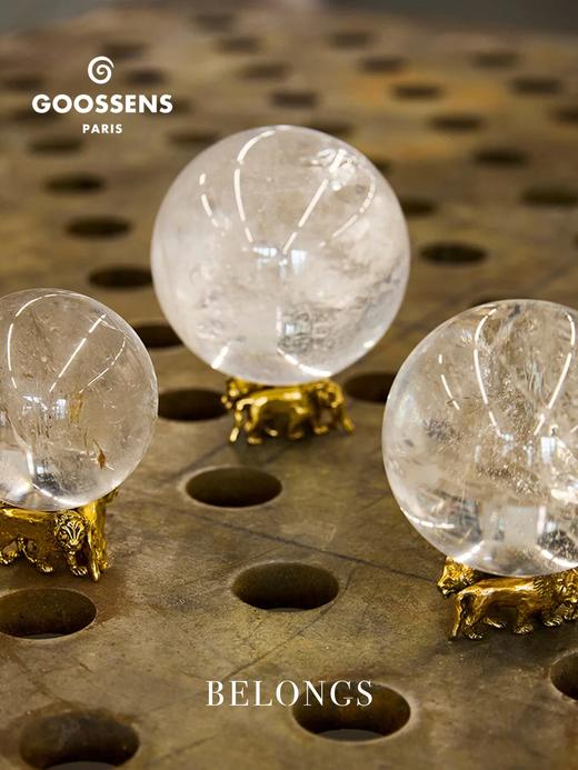 北京仓｜Goossens Paris-经典 Lions-天然水晶 三狮水晶球（L）［法国设计师］ 商品图1