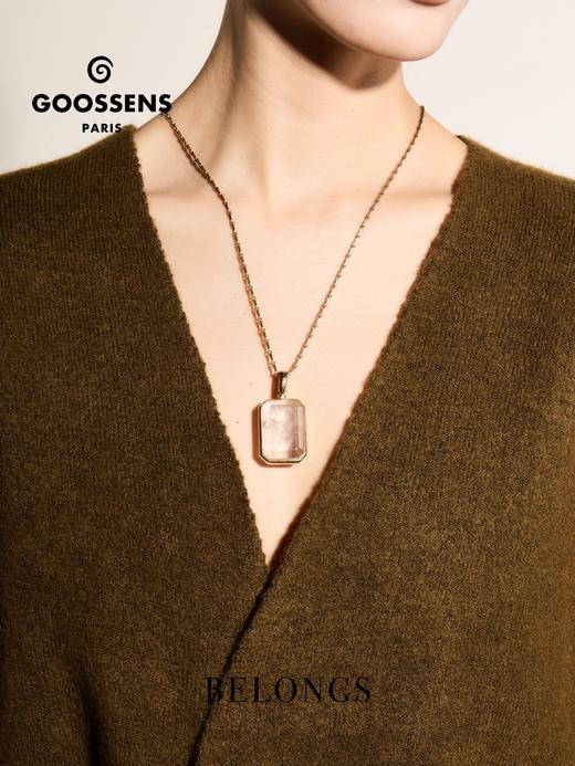 北京仓｜Goossens Paris-Stones-方形水晶吊坠 长项链［法国设计师］ 商品图0