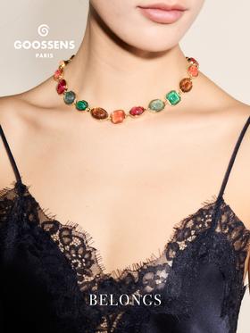 北京仓｜Goossens Paris-CABOCHONS-彩虹色 岩石水晶 项链［法国设计师］