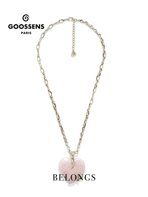 北京仓｜Goossens Paris-COEUR PRECIEUX-爱心 粉色石英 大号 项链［法国设计师］ 商品图2