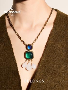 北京仓｜Goossens Paris-RENAISSANCE-湖水绿 宝蓝色 吊坠 项链［法国设计师］