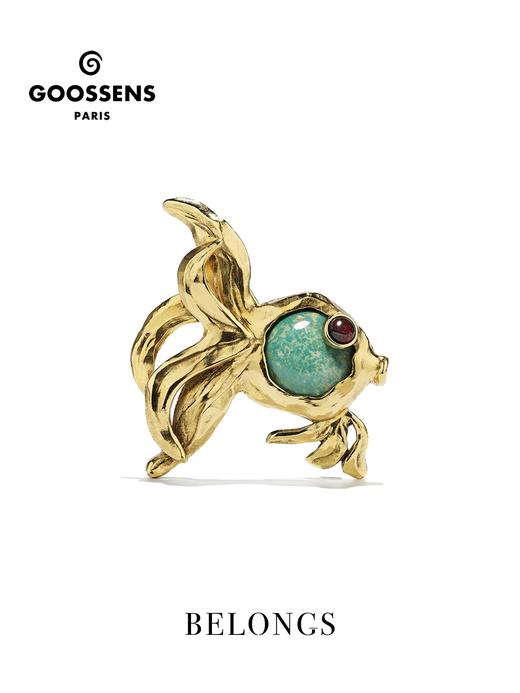 北京仓｜Goossens Paris-Lagune-流浪小鱼 金色 天河石 胸针［法国设计师］ 商品图2