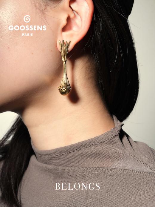 北京仓｜Goossens Paris-CELESTE-星轨流光 彗星 金色 纹理 垂坠 耳环［法国设计师］ 商品图0