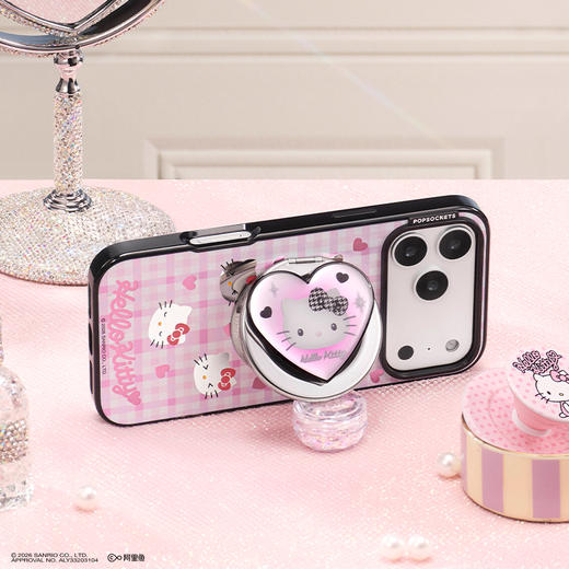 【爱美大明星】上镜定格 泡泡骚 x Hello Kitty合作系列 POPCASE手机壳 MagSafe Popcase磁吸款 粉黑 镜面壳 格纹 iPhone17/16/15/14/13 商品图1