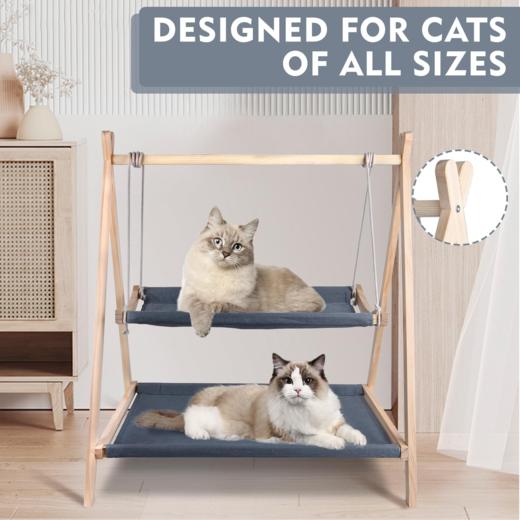 亚马逊 高品质双层实木秋千宠物吊床 宠物猫小型犬通用 商品图2