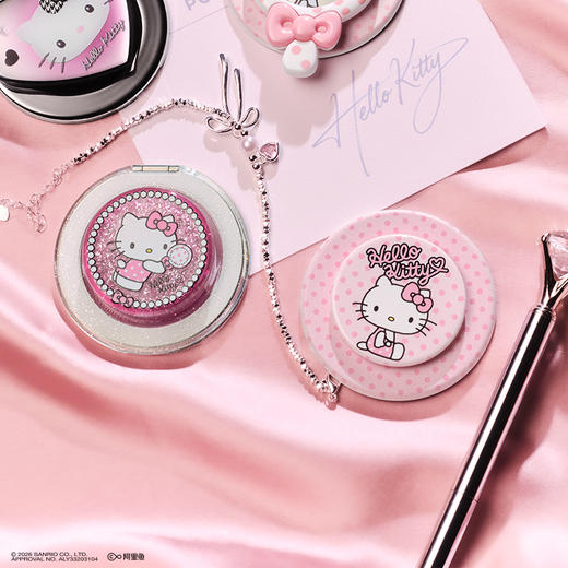 【爱美大明星】粉点啾啾 泡泡骚 x Hello Kitty合作系列 POPGRIP泡泡骚手机粘贴式气囊支架 Graphic平面系列 粉色 波点 商品图1