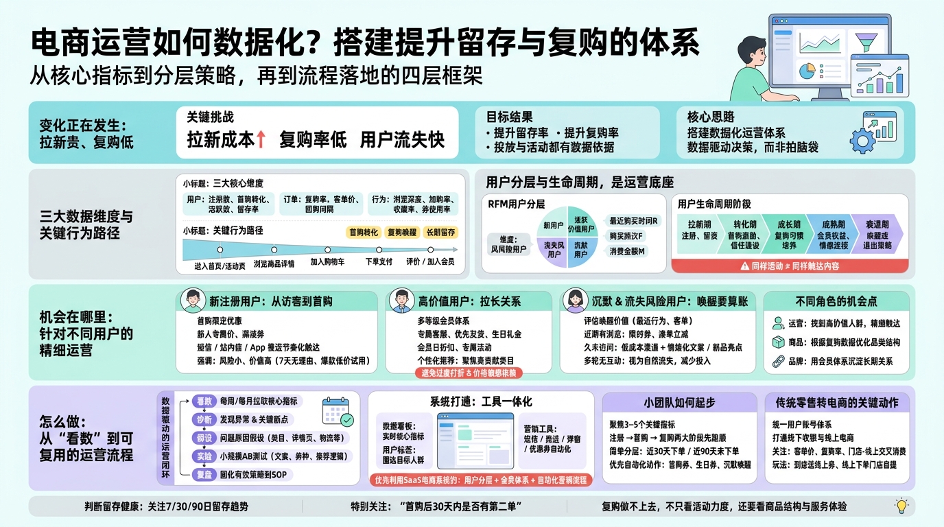 电商留存与复购要看哪些核心数据？