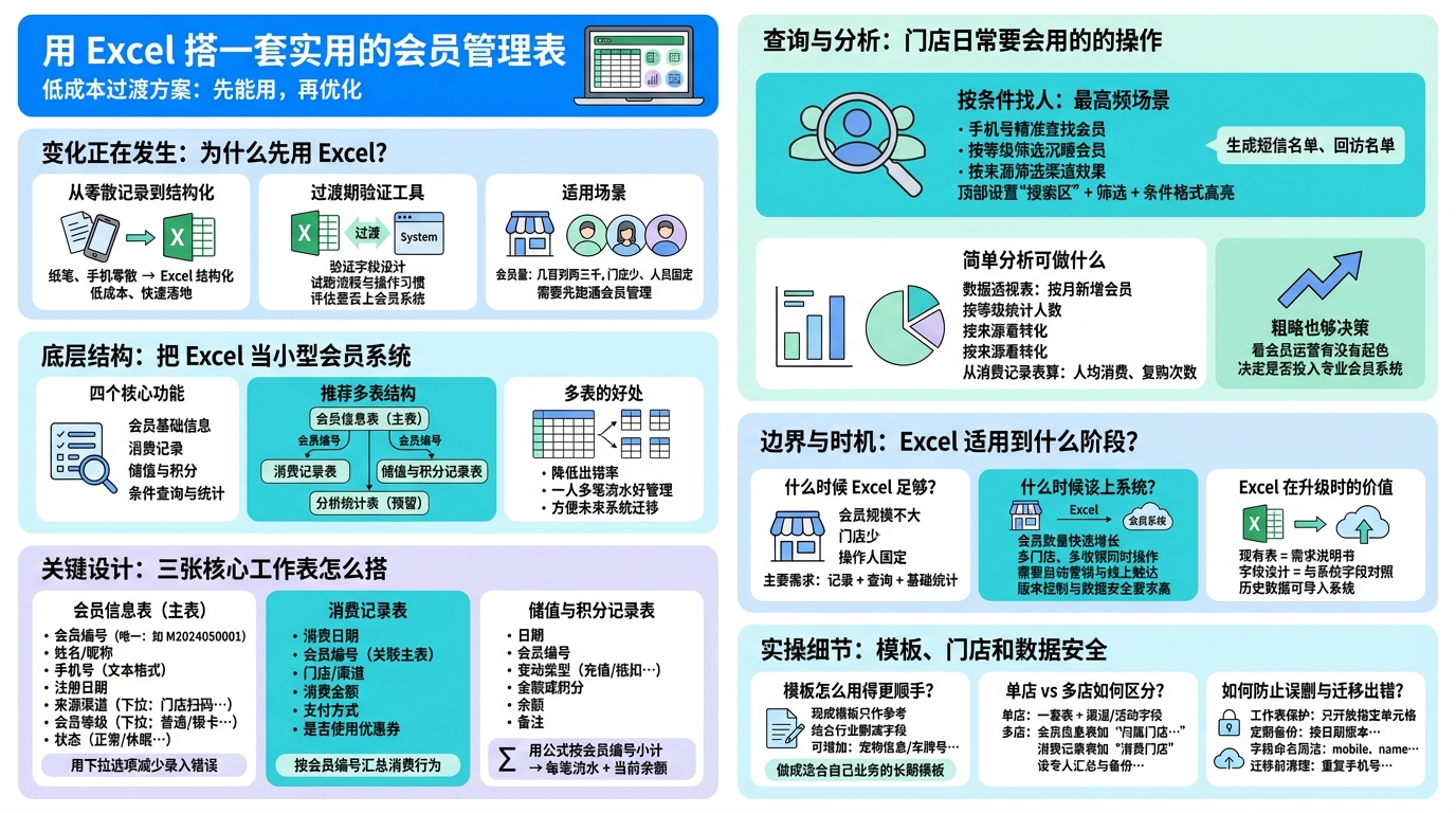 用 Excel 管会员，核心思路是什么？  