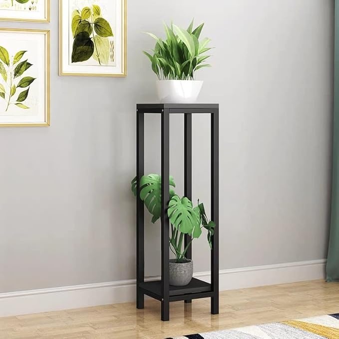 双层北欧风花架 金属植物放置架置物架 高95cm