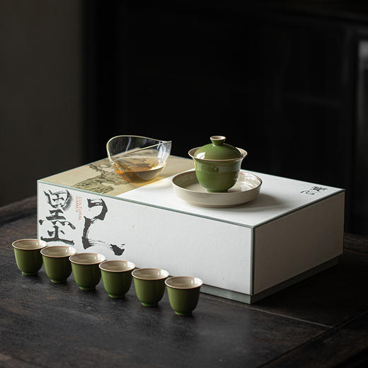 墨己仿古赏石竹青君如双线茶具套装 商品图4