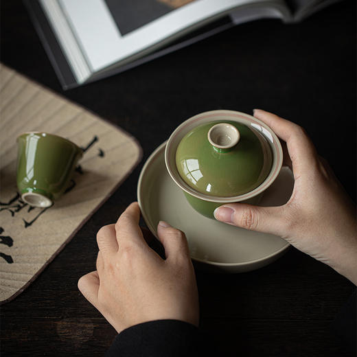 墨己仿古赏石竹青君如双线茶具套装 商品图2