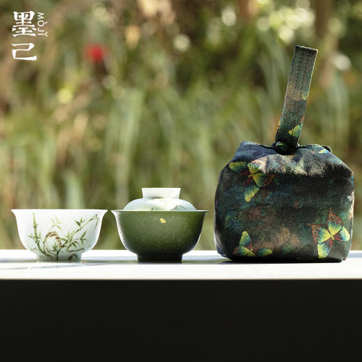 墨己便携收纳旅行茶具森绿蝶影-小青柑 商品图1