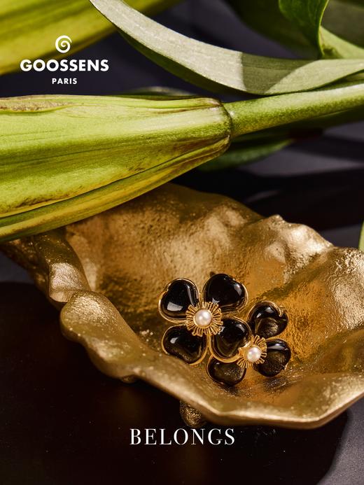 北京仓｜Goossens Paris-TREFLE-四叶草 黑色玛瑙 戒指［法国设计师］ 商品图2