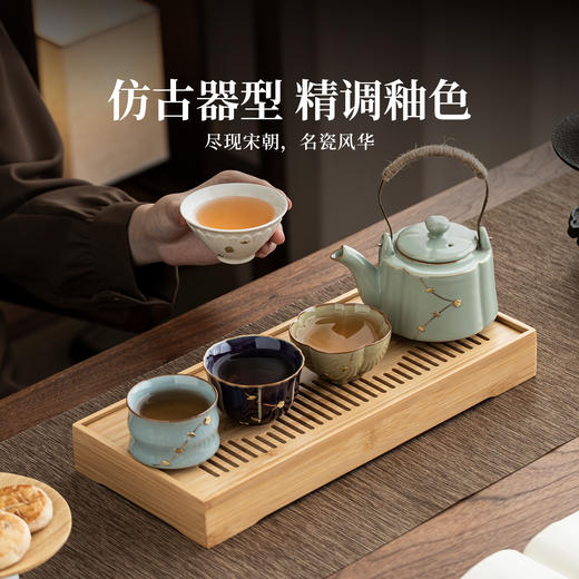 五大名窑锔钉万里江山一壶四杯旅行茶具套装 商品图4