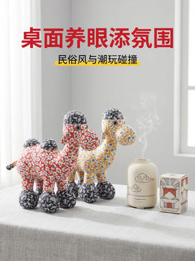 手作土布骆驼玩偶 花色随机发货