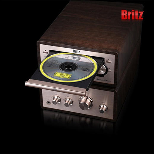 韩国 Britz BZ-MC1583B 复古CD组合音响  NFC配对 FM 全能多源播放 经典居家设计 商品图2