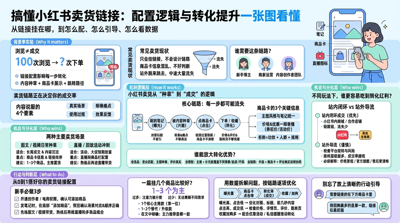 小红书卖货链接在哪添加更合适？