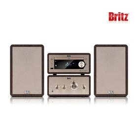 韩国 Britz BZ-MC1583B 复古CD组合音响  NFC配对 FM 全能多源播放 经典居家设计
