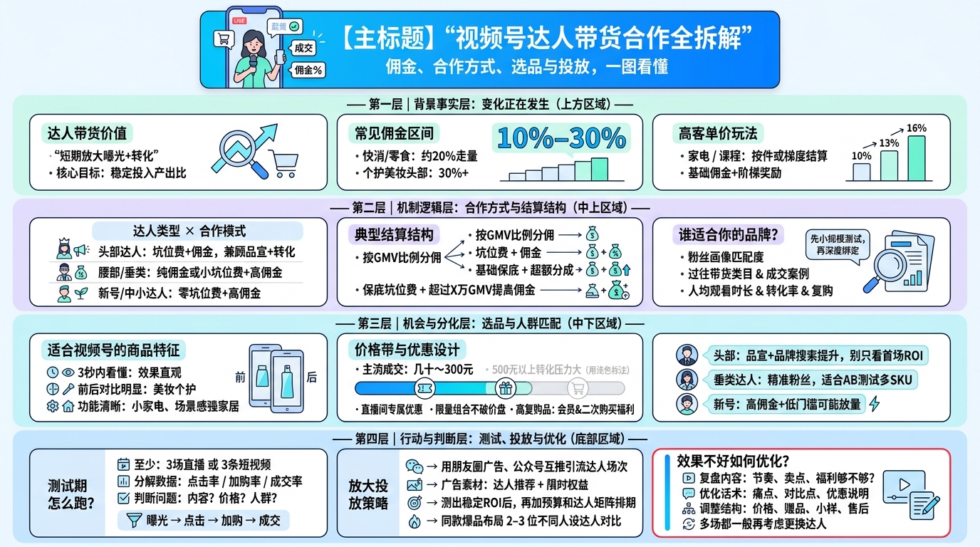 视频号达人带货常见佣金比例怎么定？