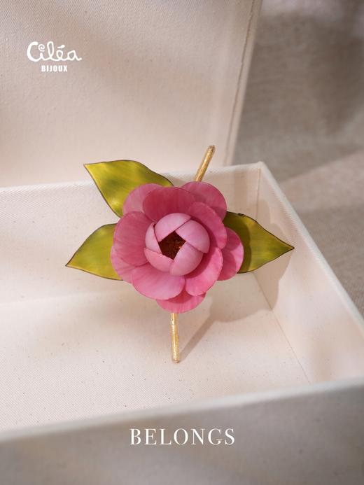 订购5个月到｜Cilea Bijoux-PIVOIN-山茶花 深紫色 哑光 胸针［法国设计师］ 商品图1
