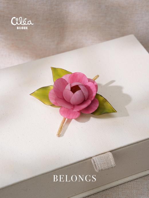 订购5个月到｜Cilea Bijoux-PIVOIN-山茶花 深紫色 哑光 胸针［法国设计师］ 商品图2