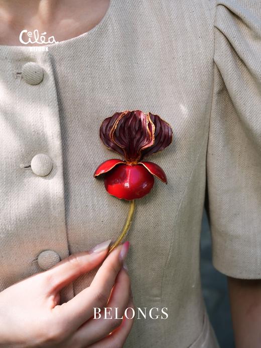 北京仓｜Cilea Bijoux-IRIS-鸢尾 红色 胸针（小号）［法国设计师］ 商品图0