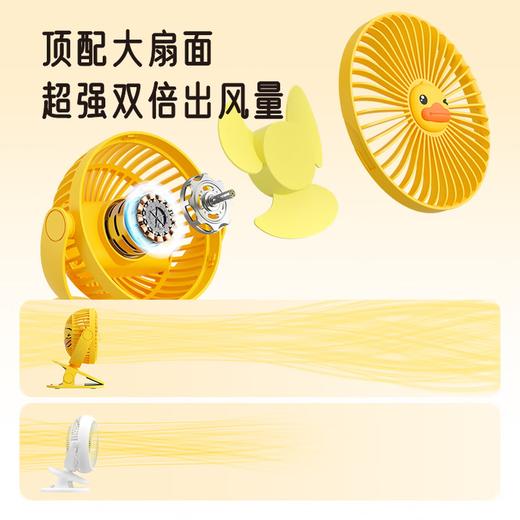 中国智造 JISULIFE/几素 便携充电USB夹子型桌面小风扇 FA29小黄鸭联名 2000毫安 商品图2