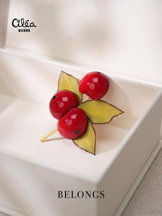 北京仓｜Cilea Bijoux-NINA-橘子 红色 胸针 ［法国设计师］ 商品图1