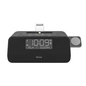 【苹果合作品牌】美国 iHOME IPLWBT5BC 多功能蓝牙闹钟收音机音箱 iPhone闪电底座 黑色