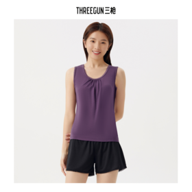 Threegun三枪 【莫代尔】花边圆领女士打底背心-30736A811