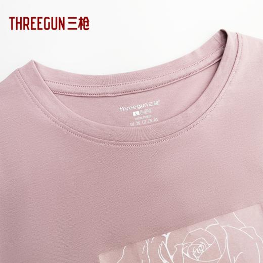 Threegun三枪 【抗菌棉】圆领印花女打底衫-24388A011 商品图3