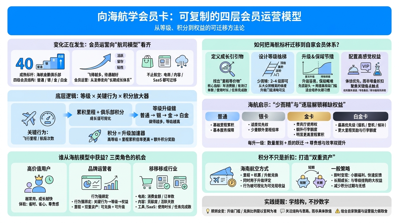 海航会员卡等级结构有什么特点？