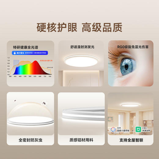 【舒目光系列】孩视宝舒目光吸顶灯 2.5CM极薄无缝立体柔光【免费上门安装拆旧】 商品图3