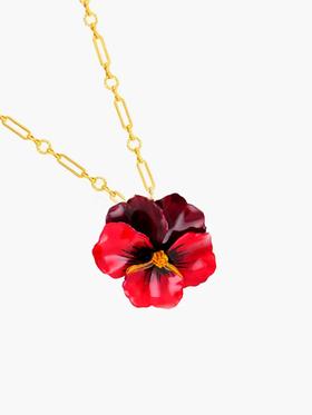 订购4个月到｜Cilea Bijoux-Viola-三色堇 胭脂红色 吊坠 项链（大号）［法国设计师］